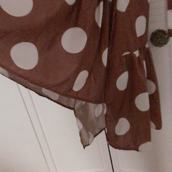 Off shoulder puff sleeves dress polka dot S/M - Picture 3 of 4